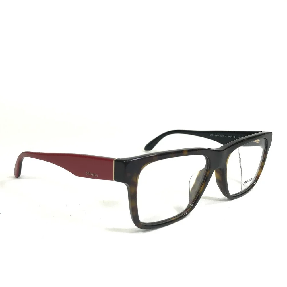 Prada Eyeglasses Frames VPR 16R-F 2AU-1O1 Black Burgundy Red Tortoise 53-16-140